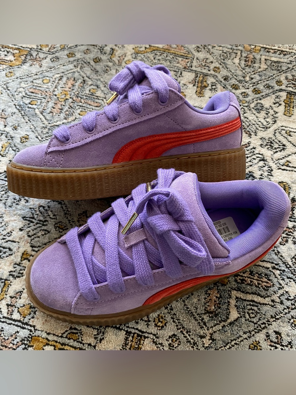 PUMA Womens Fenty X Creeper Phatty Lace Up Suede Sneakers